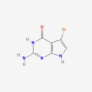 molecular formula C6H5BrN4O B11881647 2-Amino-5-bromo-1H-pyrrolo[2,3-d]pyrimidin-4(7H)-one CAS No. 163622-52-4