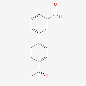 molecular formula C15H12O2 B11881834 3-(4-Acetylphenyl)benzaldehyde CAS No. 400747-38-8