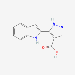 molecular formula C12H9N3O2 B11881870 3-(1h-Indol-2-yl)-1h-pyrazole-4-carboxylic acid CAS No. 827316-49-4