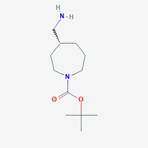 molecular formula C12H24N2O2 B11881882 tert-butyl (4R)-4-(aminomethyl)azepane-1-carboxylate 