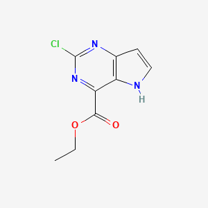 molecular formula C9H8ClN3O2 B11882007 Ethyl 2-chloro-5H-pyrrolo[3,2-d]pyrimidine-4-carboxylate 