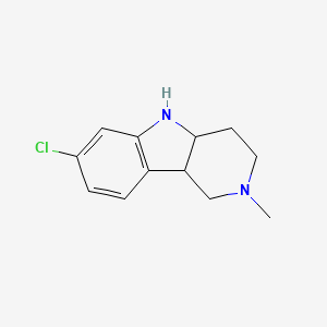 molecular formula C12H15ClN2 B11882109 7-Chloro-2-methyl-2,3,4,4a,5,9b-hexahydro-1H-pyrido[4,3-b]indole 