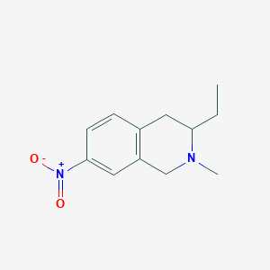 molecular formula C12H16N2O2 B11882121 3-Ethyl-2-methyl-7-nitro-1,2,3,4-tetrahydroisoquinoline 