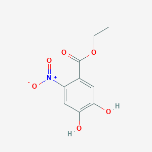 molecular formula C9H9NO6 B11882159 Ethyl 4,5-dihydroxy-2-nitrobenzoate 