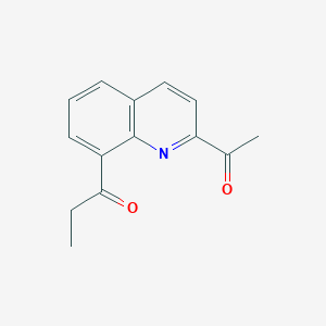 molecular formula C14H13NO2 B11882345 1-(2-Acetylquinolin-8-yl)propan-1-one 