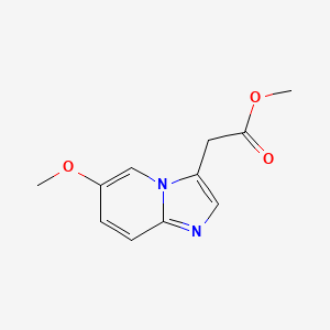 molecular formula C11H12N2O3 B11882350 Methyl 2-(6-methoxyimidazo[1,2-a]pyridin-3-yl)acetate 