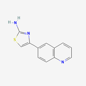 molecular formula C12H9N3S B11882713 4-(Quinolin-6-yl)thiazol-2-amine 
