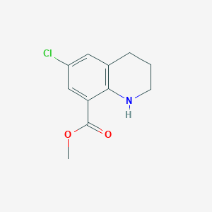 molecular formula C11H12ClNO2 B11882787 Methyl 6-chloro-1,2,3,4-tetrahydroquinoline-8-carboxylate 
