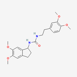 molecular formula C22H28N2O5 B1188280 N-(5,6-DIMETHOXY-2,3-DIHYDRO-1H-INDEN-1-YL)-N'-(3,4-DIMETHOXYPHENETHYL)UREA 