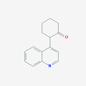 molecular formula C15H15NO B11882863 Cyclohexanone, 2-(4-quinolinyl)- CAS No. 3311-61-3