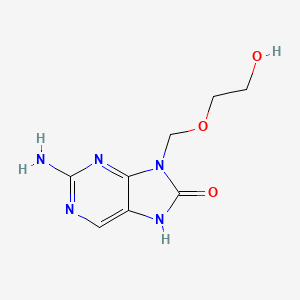molecular formula C8H11N5O3 B11882865 2-Amino-9-((2-hydroxyethoxy)methyl)-7H-purin-8(9H)-one CAS No. 91503-60-5
