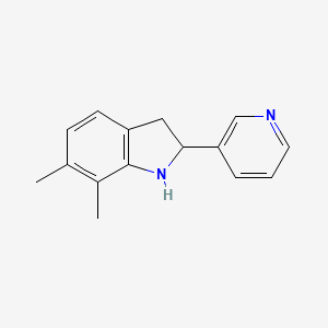 molecular formula C15H16N2 B11882903 6,7-Dimethyl-2-(pyridin-3-yl)indoline 