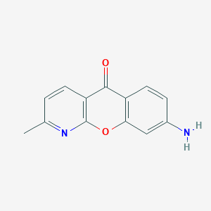 molecular formula C13H10N2O2 B11882959 5H-[1]Benzopyrano[2,3-b]pyridin-5-one, 8-amino-2-methyl- CAS No. 889879-54-3