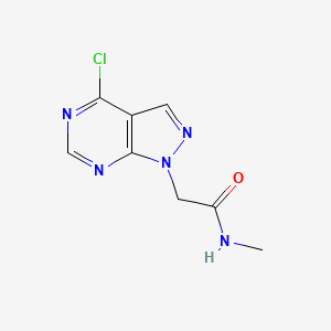 molecular formula C8H8ClN5O B11882998 2-(4-Chloro-1H-pyrazolo[3,4-d]pyrimidin-1-yl)-N-methylacetamide 