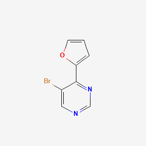 molecular formula C8H5BrN2O B11883024 5-Bromo-4-(furan-2-yl)pyrimidine 