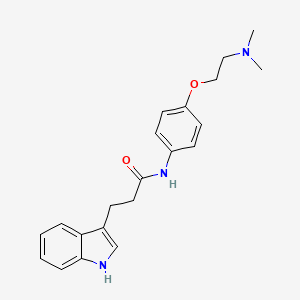 molecular formula C21H25N3O2 B1188306 N-{4-[2-(dimethylamino)ethoxy]phenyl}-3-(1H-indol-3-yl)propanamide 