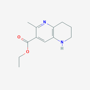 molecular formula C12H16N2O2 B11883111 Ethyl 2-methyl-5,6,7,8-tetrahydro-1,5-naphthyridine-3-carboxylate 