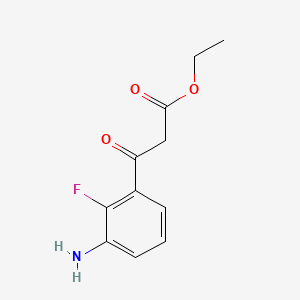 molecular formula C11H12FNO3 B11883133 Ethyl 3-(3-amino-2-fluorophenyl)-3-oxopropanoate 