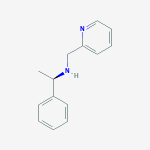 molecular formula C14H16N2 B118833 (1R)-1-phenyl-N-(pyridin-2-ylmethyl)ethanamine CAS No. 157160-17-3