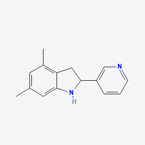 molecular formula C15H16N2 B11883323 4,6-Dimethyl-2-(pyridin-3-yl)indoline 