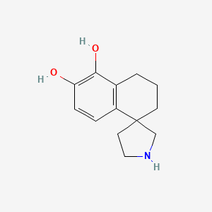 molecular formula C13H17NO2 B11883350 3,4-Dihydro-2H-spiro[naphthalene-1,3'-pyrrolidine]-5,6-diol 
