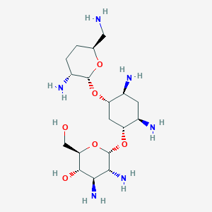 molecular formula C18H38N6O6 B118834 2''-Amino-5,2''-dideoxydibekacin CAS No. 147920-25-0
