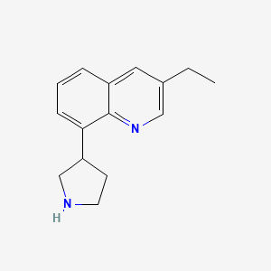 molecular formula C15H18N2 B11883470 3-Ethyl-8-(pyrrolidin-3-yl)quinoline 