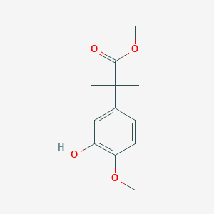 molecular formula C12H16O4 B11883630 Methyl 2-(3-hydroxy-4-methoxyphenyl)-2-methylpropanoate 