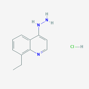 molecular formula C11H14ClN3 B11883634 4-Hydrazino-8-ethylquinoline hydrochloride CAS No. 1172703-05-7