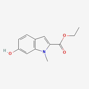 molecular formula C12H13NO3 B11883663 Ethyl 6-hydroxy-1-methyl-1H-indole-2-carboxylate 