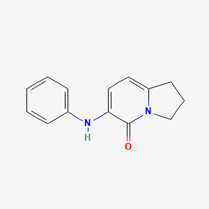 molecular formula C14H14N2O B11883687 6-Phenylamino-2,3-dihydro-1H-indolizin-5-one CAS No. 612065-05-1
