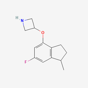 molecular formula C13H16FNO B11883730 3-[(6-fluoro-1-methyl-2,3-dihydro-1H-inden-4-yl)oxy]azetidine CAS No. 786627-81-4