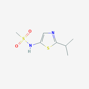 molecular formula C7H12N2O2S2 B11883748 N-(2-propan-2-yl-1,3-thiazol-5-yl)methanesulfonamide 