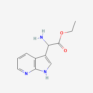 molecular formula C11H13N3O2 B11883844 Ethyl 2-amino-2-(1H-pyrrolo[2,3-b]pyridin-3-yl)acetate CAS No. 1260636-98-3