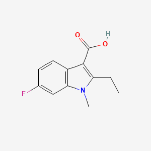 molecular formula C12H12FNO2 B11883854 2-Ethyl-6-fluoro-1-methyl-1H-indole-3-carboxylic acid 