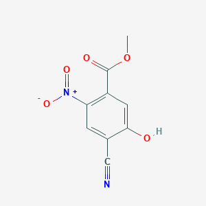 molecular formula C9H6N2O5 B11883872 Methyl 4-cyano-5-hydroxy-2-nitrobenzoate 