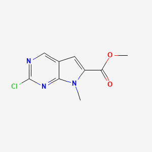molecular formula C9H8ClN3O2 B11883944 Methyl 2-chloro-7-methyl-7H-pyrrolo[2,3-d]pyrimidine-6-carboxylate 