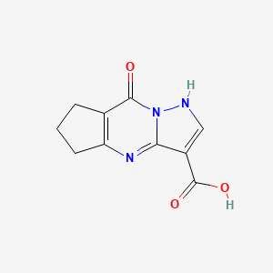 molecular formula C10H9N3O3 B11884184 8-Hydroxy-6,7-dihydro-5H-cyclopenta[d]pyrazolo[1,5-a]pyrimidine-3-carboxylic acid 