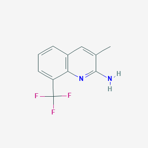 molecular formula C11H9F3N2 B11884192 3-Methyl-8-(trifluoromethyl)quinolin-2-amine 