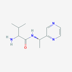 molecular formula C11H18N4O B11884479 2-amino-3-methyl-N-[(1S)-1-pyrazin-2-ylethyl]butanamide 