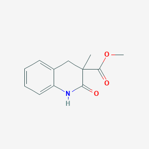 molecular formula C12H13NO3 B11884621 Methyl 3-methyl-2-oxo-1,2,3,4-tetrahydroquinoline-3-carboxylate 