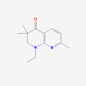 molecular formula C13H18N2O B11884730 1-Ethyl-3,3,7-trimethyl-2,3-dihydro-1,8-naphthyridin-4(1H)-one 
