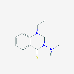 molecular formula C11H15N3S B11884746 1-Ethyl-3-(methylamino)-2,3-dihydroquinazoline-4(1H)-thione CAS No. 90070-31-8