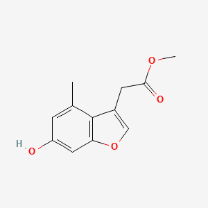 molecular formula C12H12O4 B11884832 Methyl 2-(6-hydroxy-4-methylbenzofuran-3-yl)acetate 