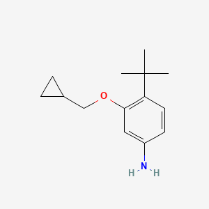 molecular formula C14H21NO B11884875 4-(tert-Butyl)-3-(cyclopropylmethoxy)aniline 