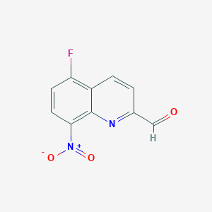 molecular formula C10H5FN2O3 B11884972 5-Fluoro-8-nitroquinoline-2-carbaldehyde 