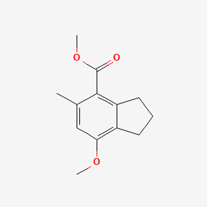molecular formula C13H16O3 B11885118 methyl 7-methoxy-5-methyl-2,3-dihydro-1H-indene-4-carboxylate 