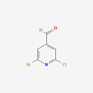 molecular formula C6H3BrClNO B11885126 2-Bromo-6-chloropyridine-4-carbaldehyde 
