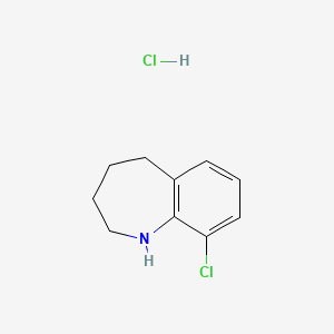 molecular formula C10H13Cl2N B11885133 9-Chloro-2,3,4,5-tetrahydro-1H-benzo[b]azepine hydrochloride 