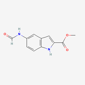 molecular formula C11H10N2O3 B11885143 Methyl 5-formamido-1H-indole-2-carboxylate 